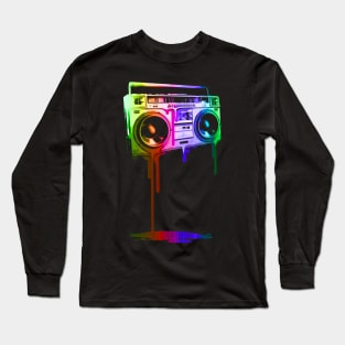 Melting Boombox (digital rainbow color) Long Sleeve T-Shirt